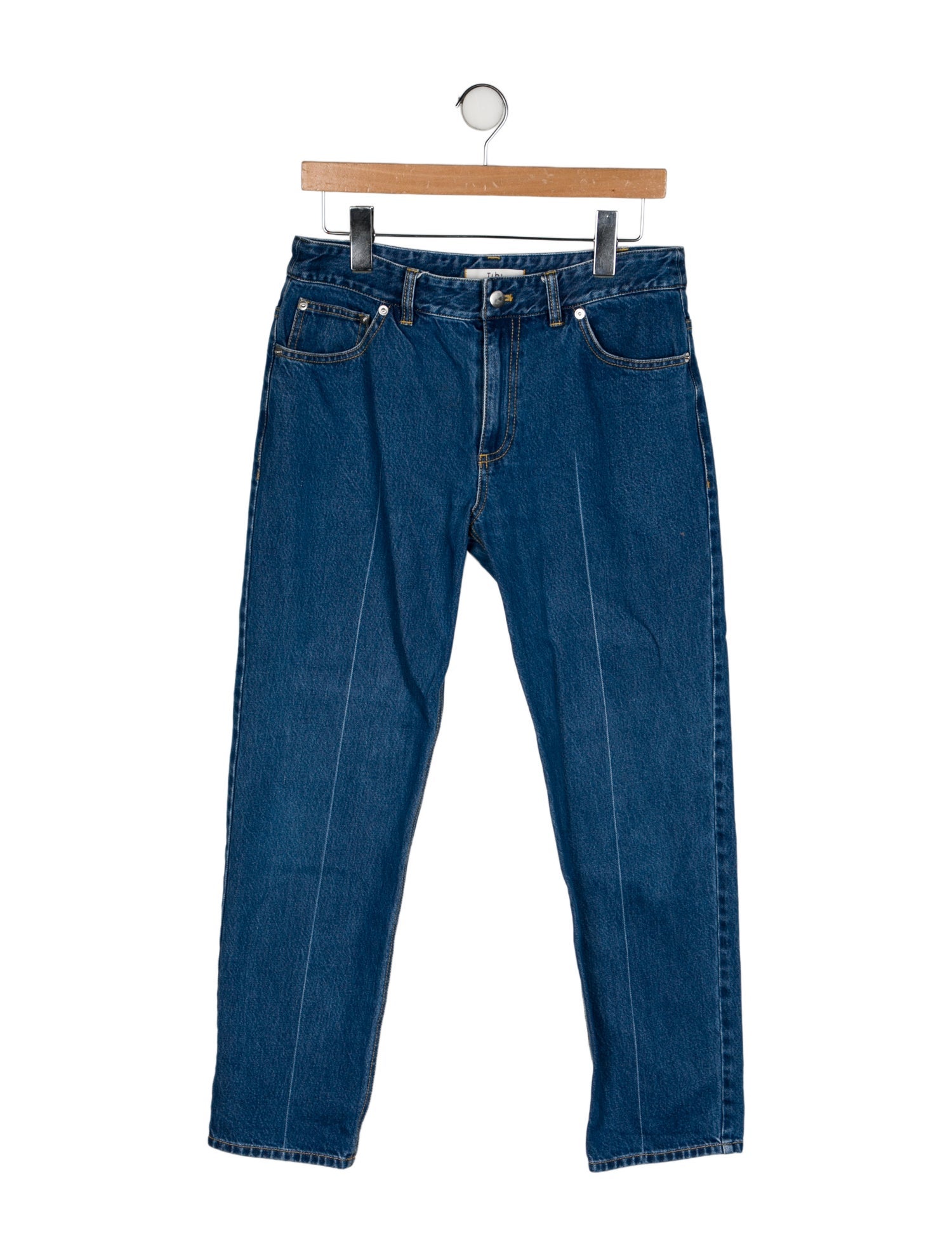 Tibi Mid-Rise Straight Leg Jeans