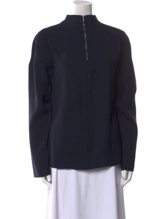 Tibi Mock Neck Long Sleeve Sweatshirt