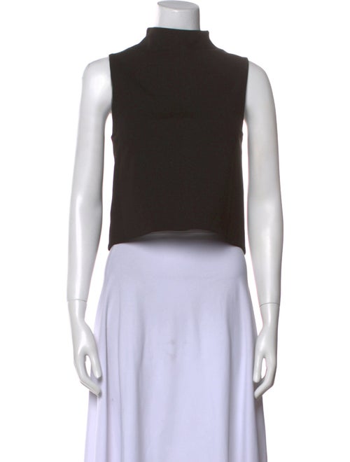Tibi Mock Neck Sleeveless Crop Top