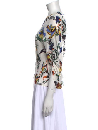 Tibi Linen Floral Print Blouse