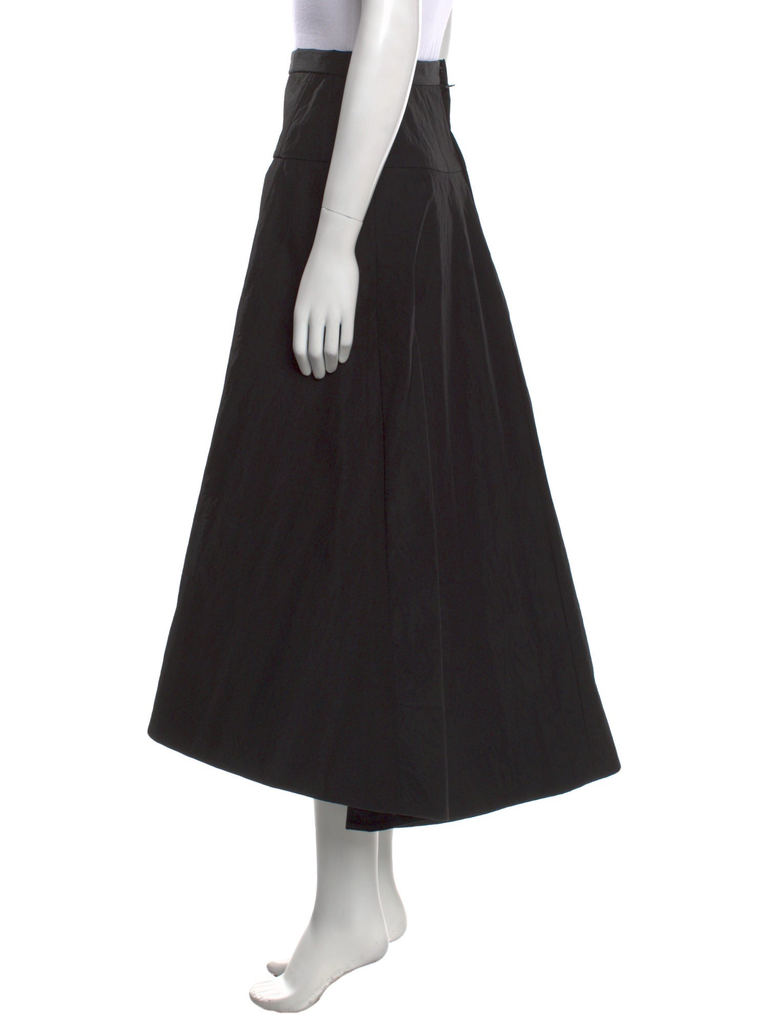 Tibi Leather Trim Embellishment Midi Length Skirt