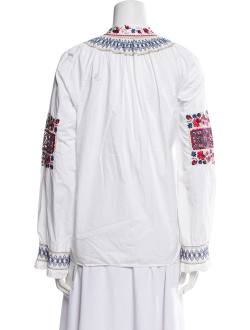 Tibi Printed Mock Neck Blouse
