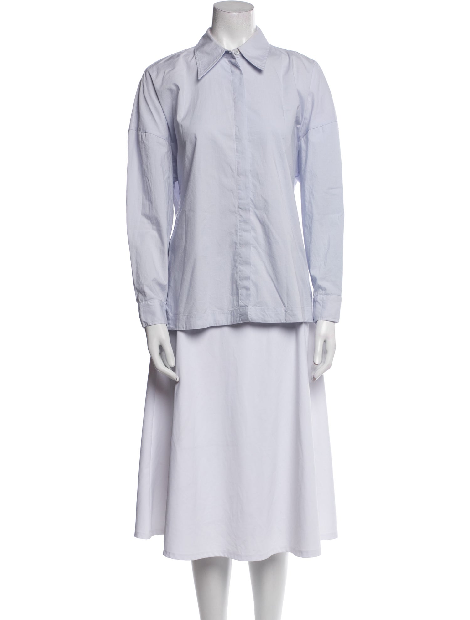 Tibi Long Sleeve Button-Up Top