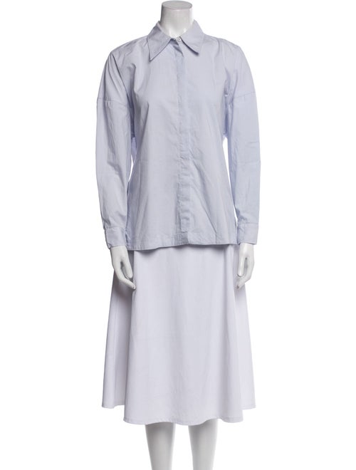 Tibi Long Sleeve Button-Up Top