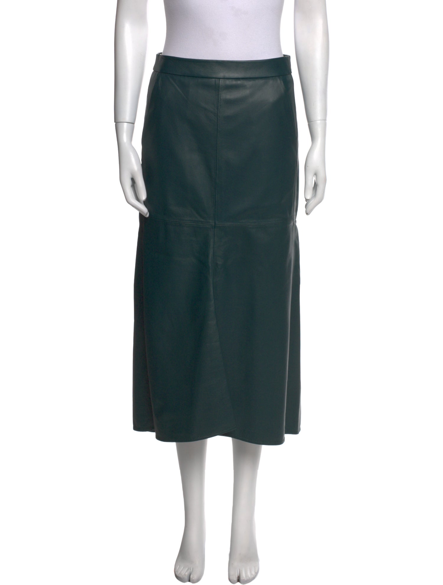 Tibi Lamb Leather Midi Length Skirt