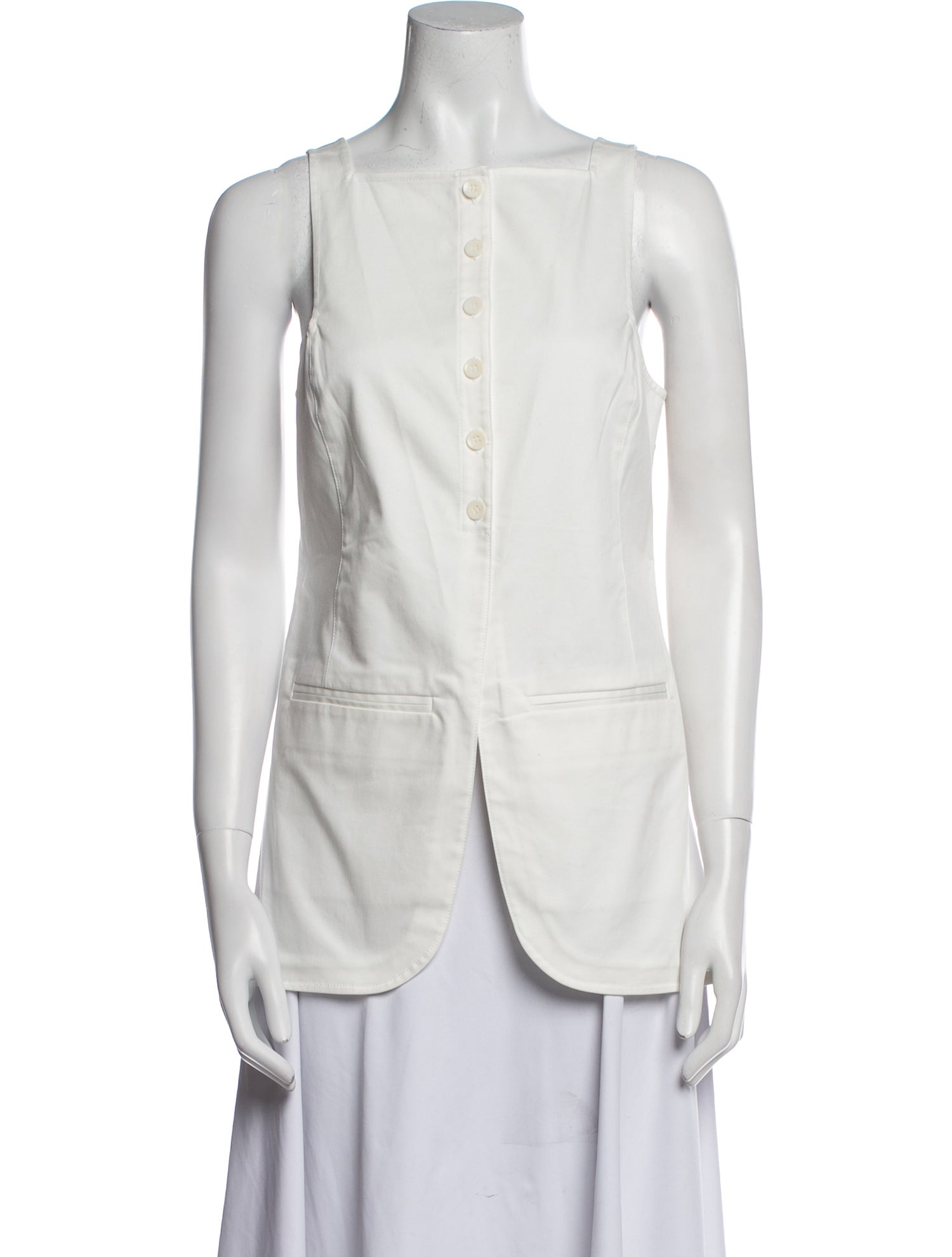 Tibi Square Neckline Sleeveless Tunic