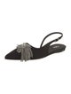 Tibi Satin Crystal Embellishments Slingback Flats