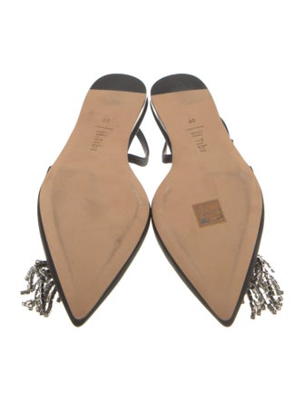 Tibi Satin Crystal Embellishments Slingback Flats