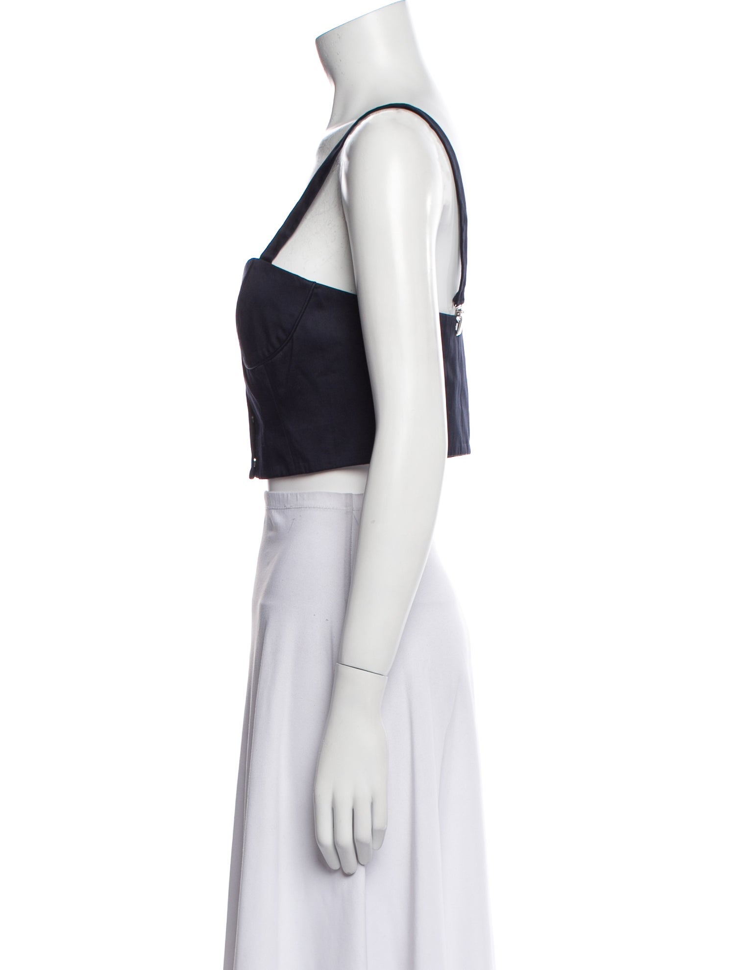 Tibi Square Neckline Sleeveless Crop Top