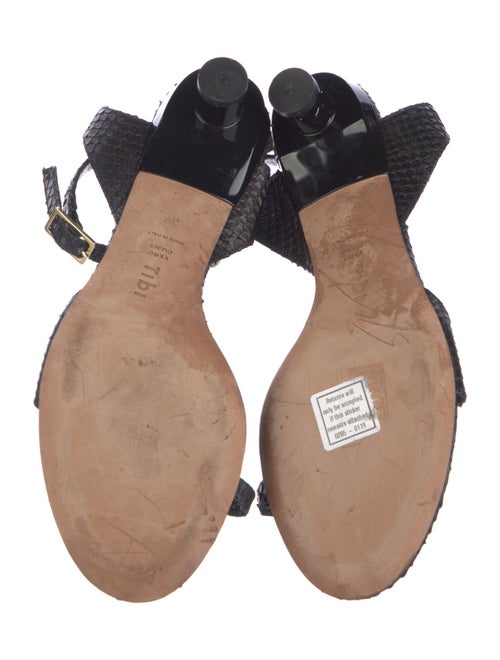 Tibi Snakeskin Chain-Link Accents Sandals