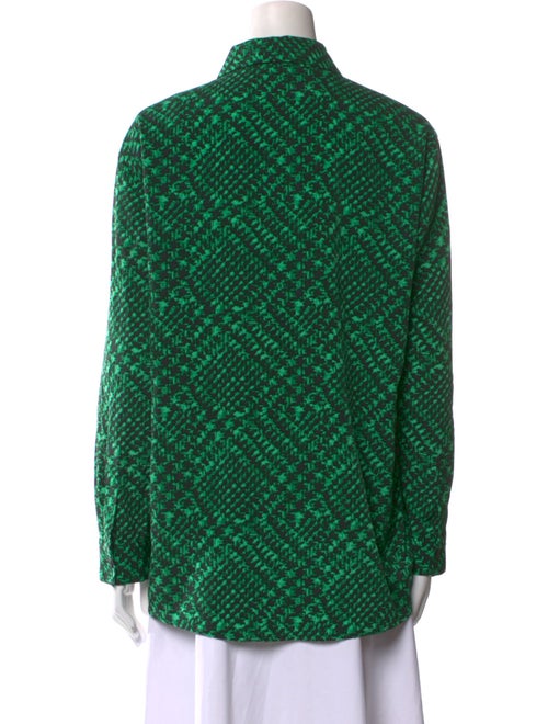 Tibi Printed Long Sleeve Button-Up Top