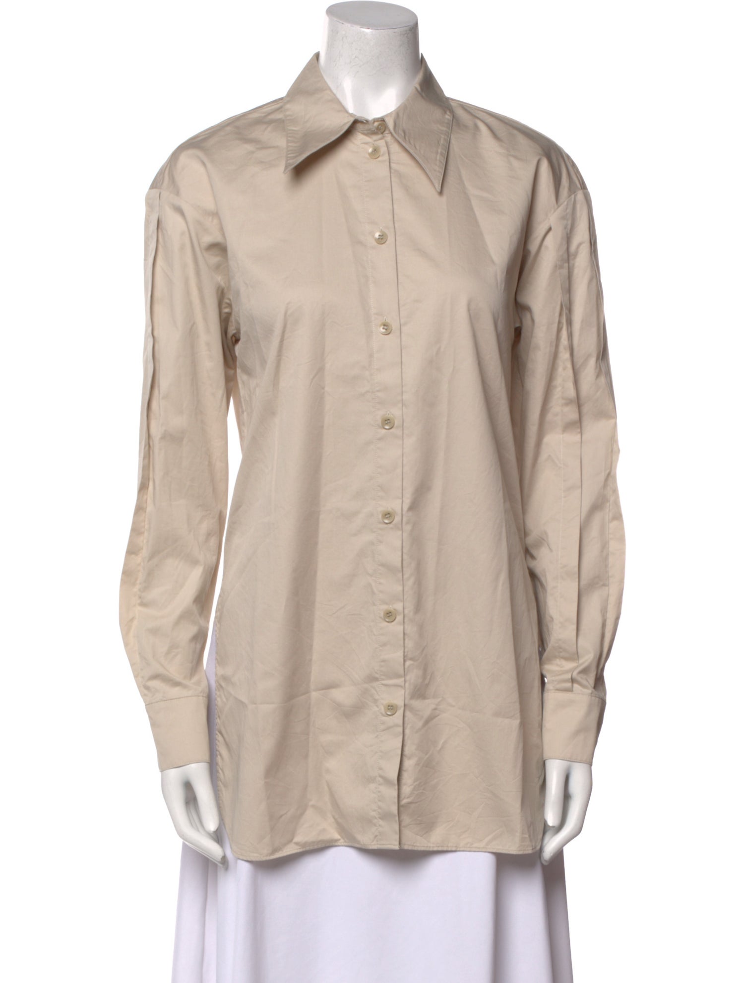 Tibi Long Sleeve Button-Up Top