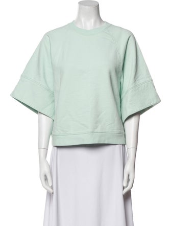 Tibi Crew Neck Short Sleeve Sweatshirt