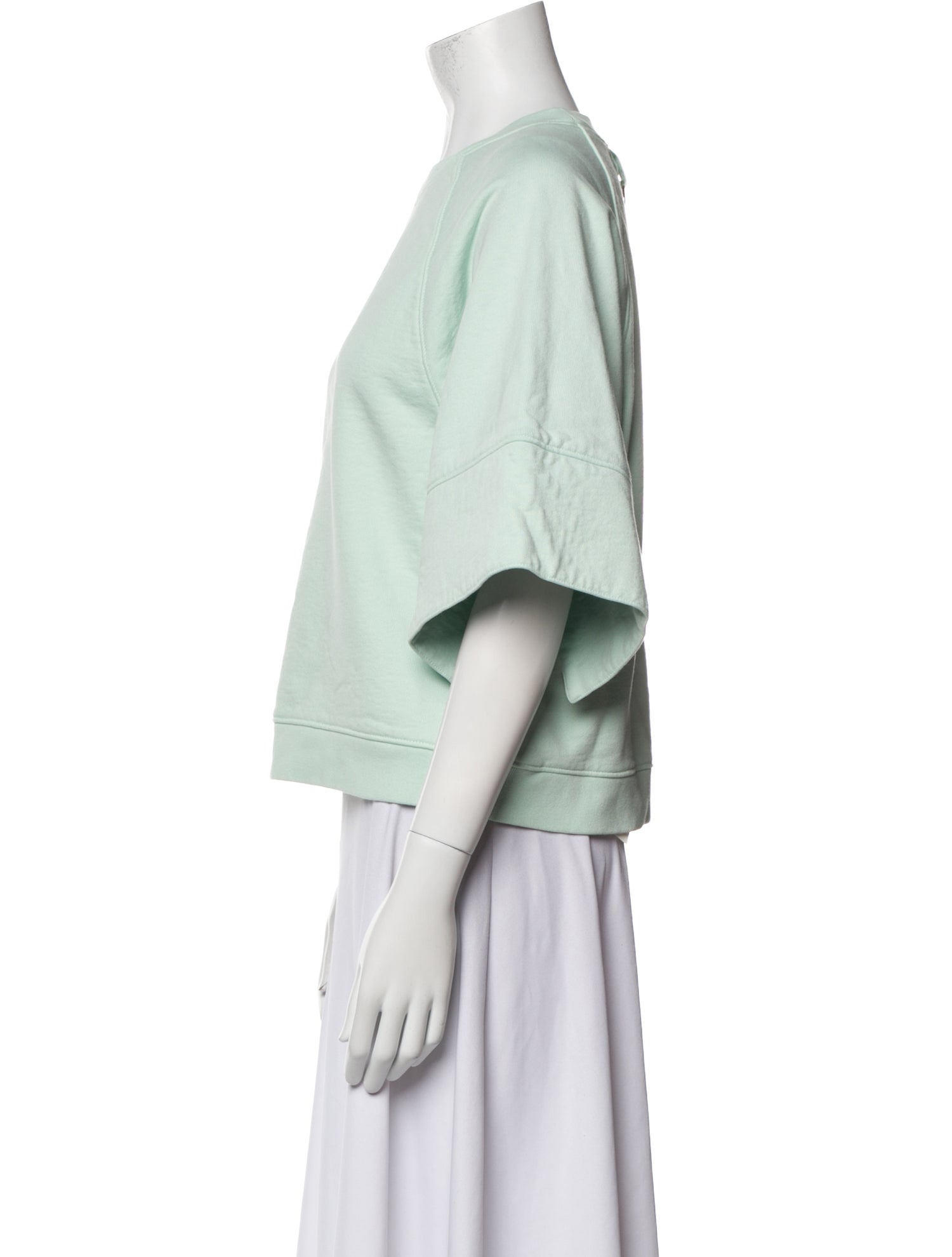 Tibi Crew Neck Short Sleeve Sweatshirt