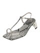 Tibi Snakeskin Animal Print T-Strap Sandals