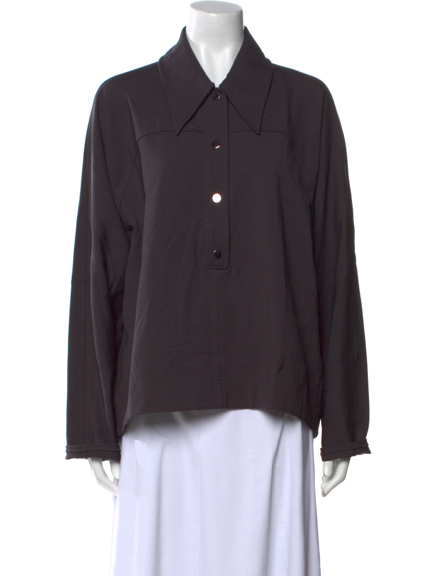 Tibi Long Sleeve Button-Up Top