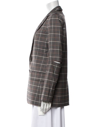 Tibi Plaid Print Blazer