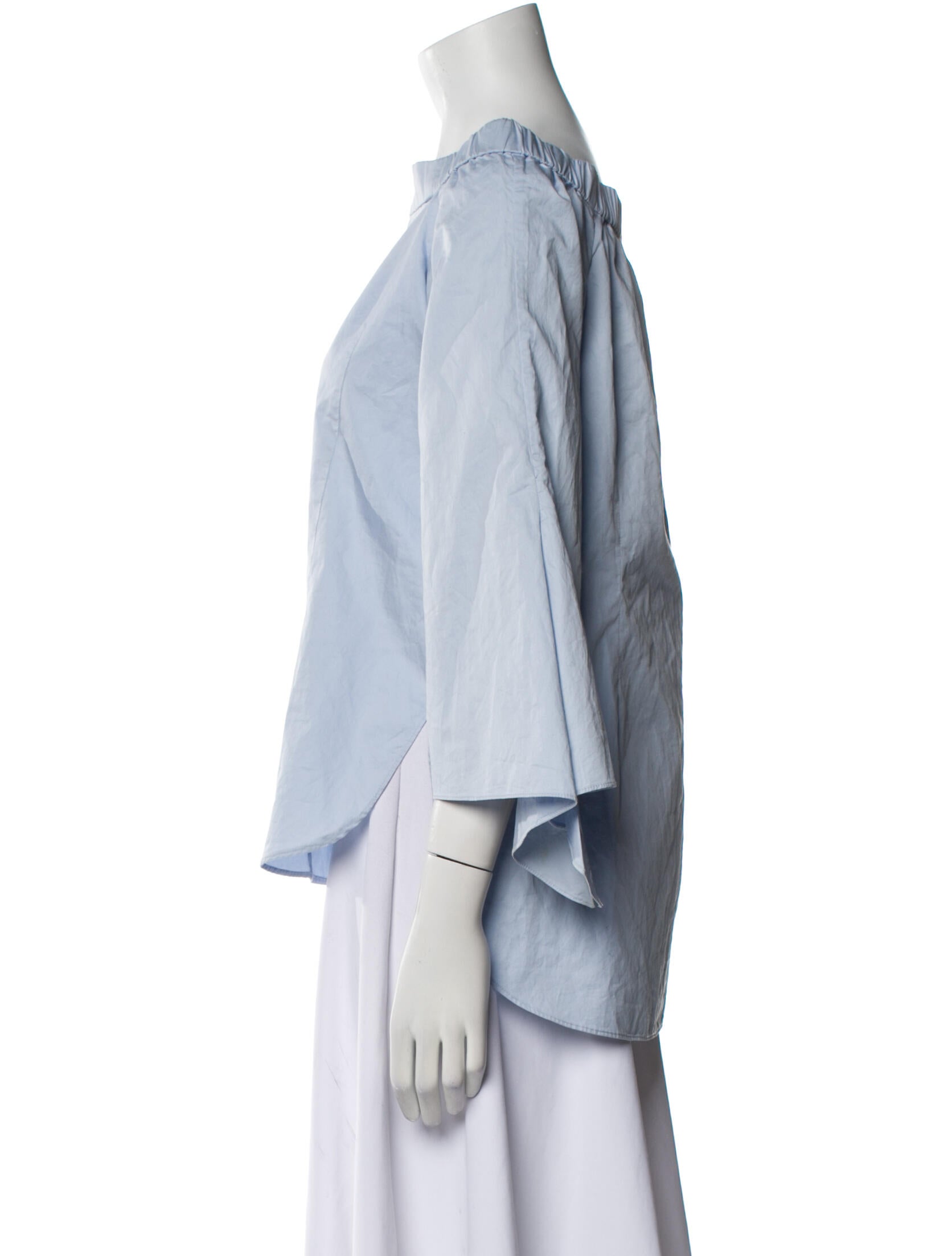 Tibi Bateau Neckline Three-Quarter Sleeve Blouse