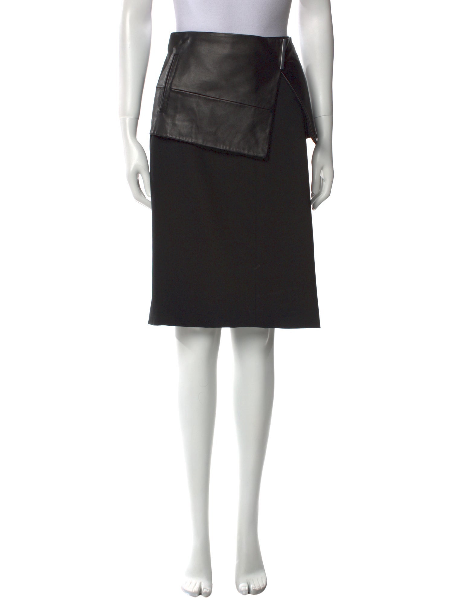 Tibi Lamb Leather Knee-Length Skirt