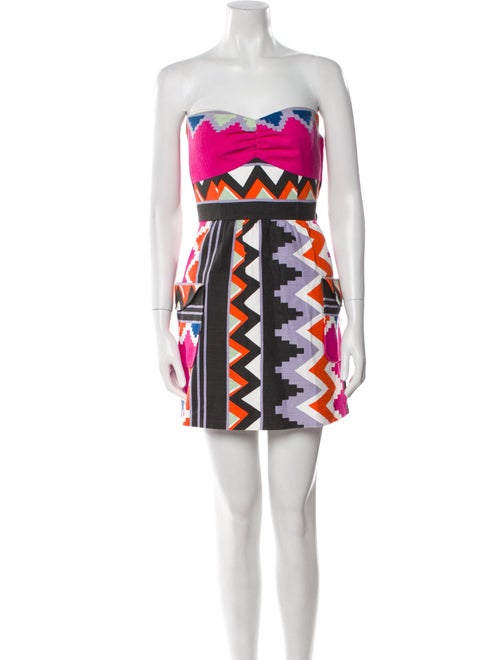 Tibi Printed Strapless Tunic