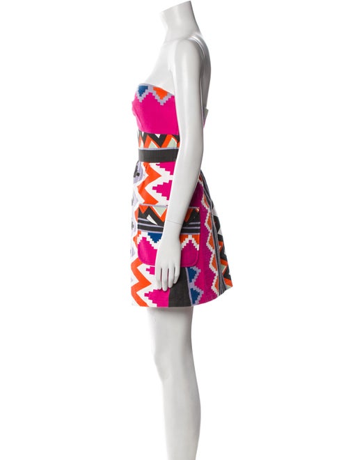 Tibi Printed Strapless Tunic
