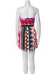 Tibi Printed Strapless Tunic