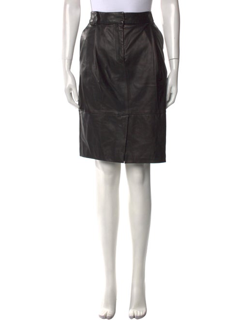 Tibi Lamb Leather Knee-Length Skirt