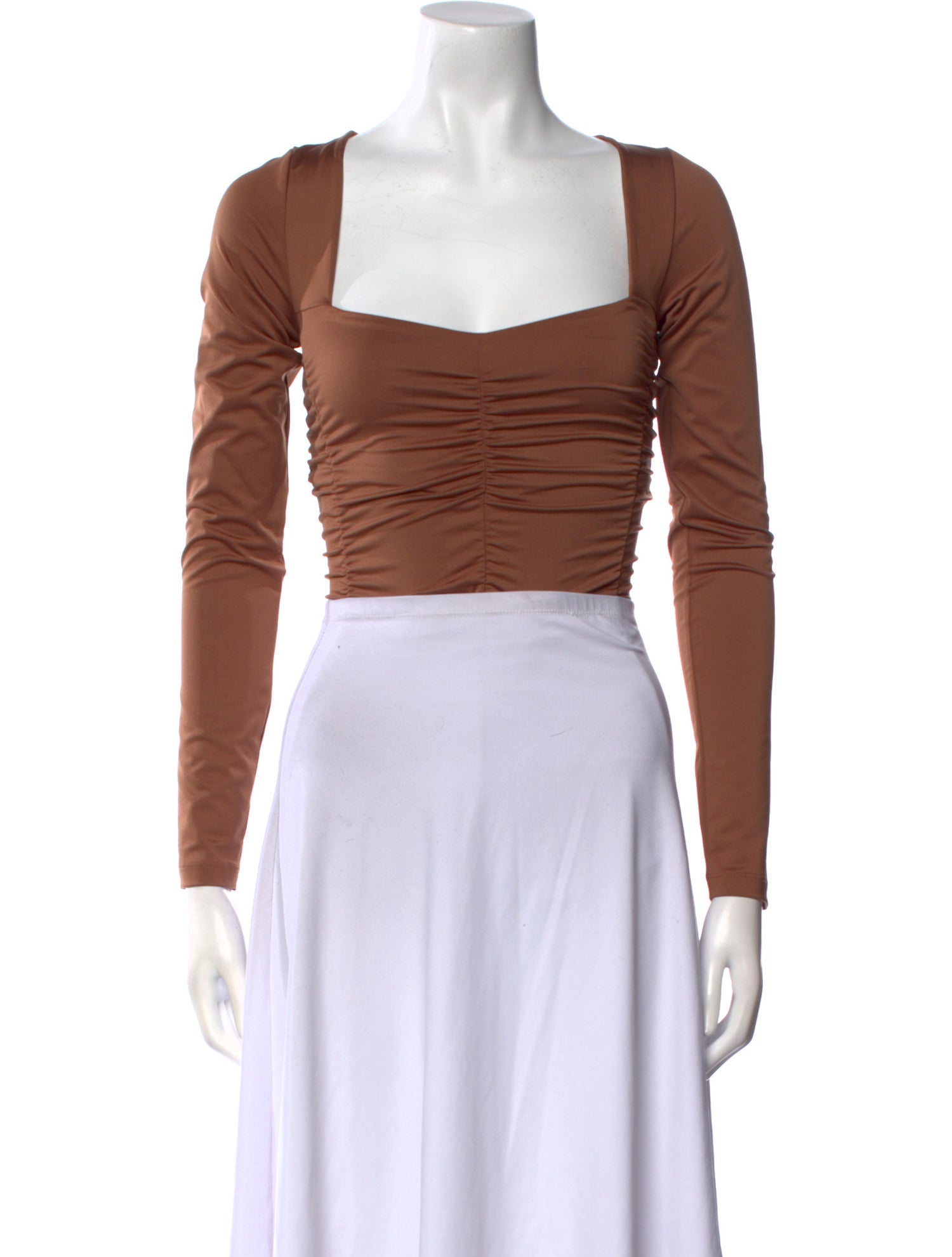 Tibi Square Neckline Long Sleeve Crop Top w/ Tags