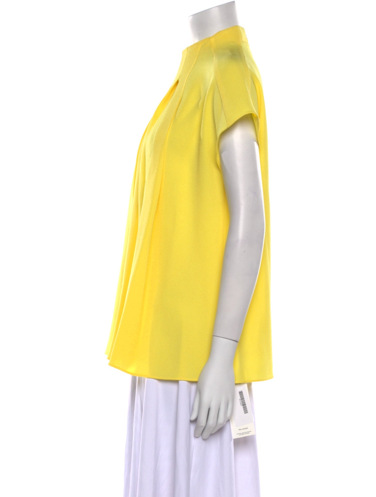 Tibi Mock Neck Short Sleeve Blouse