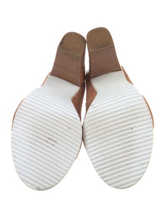 Tibi Leather Leather Trim Embellishment Slides