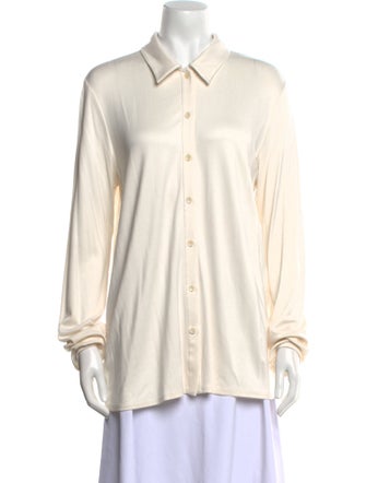 Tibi Long Sleeve Button-Up Top