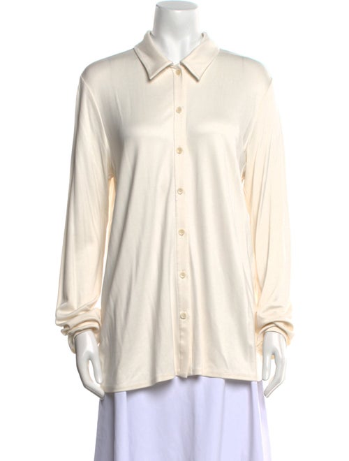 Tibi Long Sleeve Button-Up Top