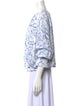Tibi Printed Bateau Neckline Blouse