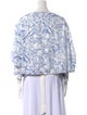 Tibi Printed Bateau Neckline Blouse