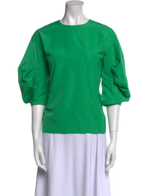 Tibi Crew Neck Three-Quarter Sleeve Top