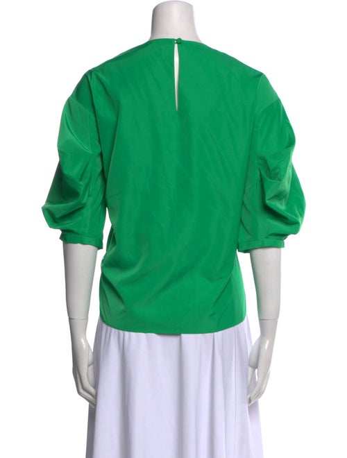 Tibi Crew Neck Three-Quarter Sleeve Top