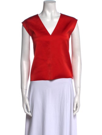 Tibi V-Neck Sleeveless Crop Top