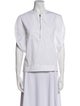 Tibi Crew Neck Three-Quarter Sleeve Blouse