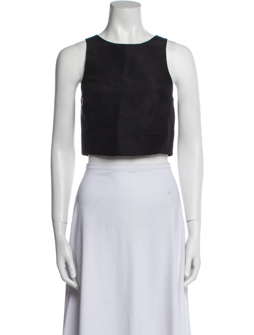 Tibi Silk Scoop Neck Crop Top