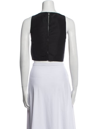 Tibi Silk Scoop Neck Crop Top