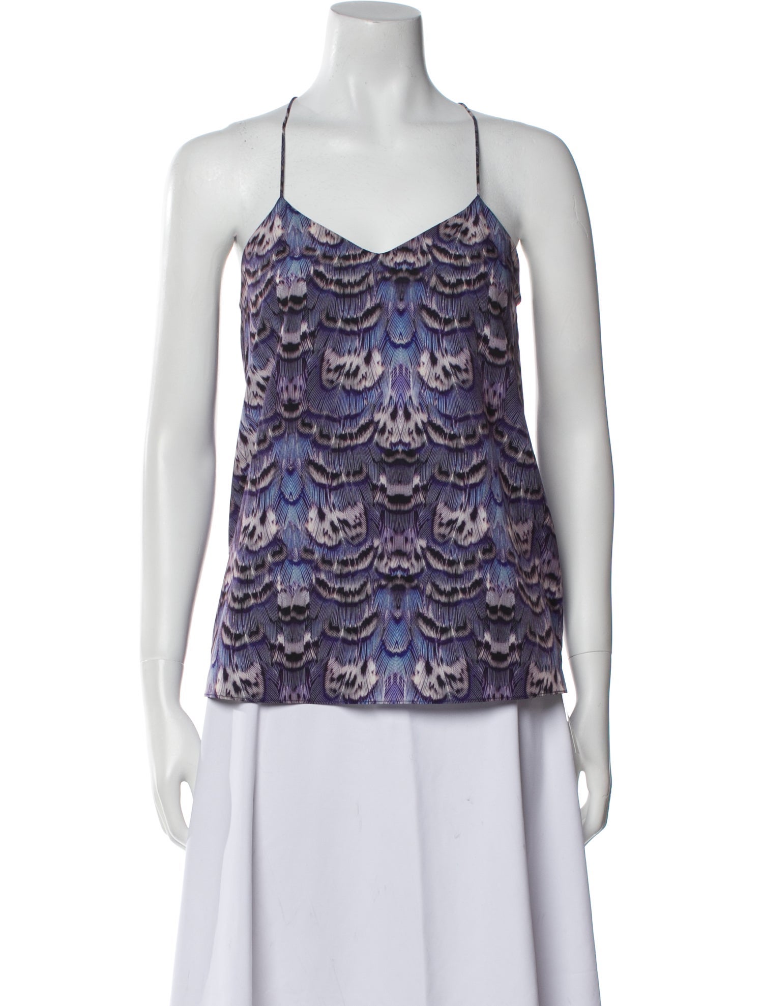 Tibi Printed V-Neck Top