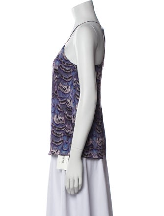 Tibi Printed V-Neck Top