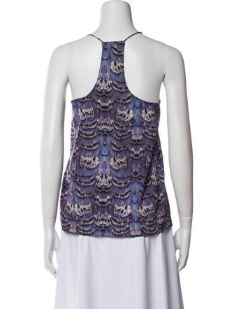 Tibi Printed V-Neck Top