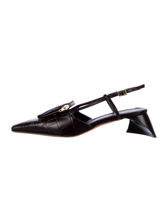 Tibi Embossed Leather Slingback Pumps