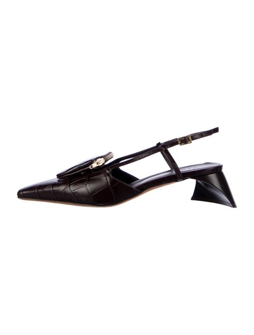 Tibi Embossed Leather Slingback Pumps