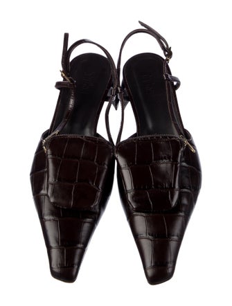 Tibi Embossed Leather Slingback Pumps