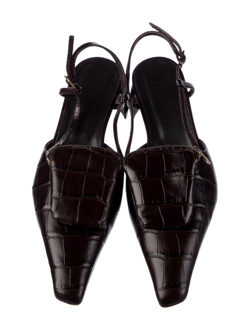 Tibi Embossed Leather Slingback Pumps