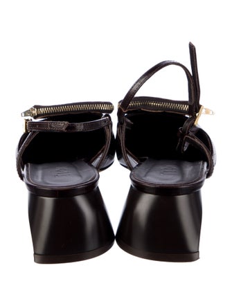 Tibi Embossed Leather Slingback Pumps