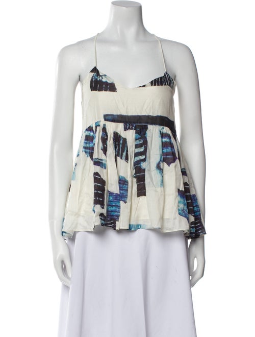 Tibi Silk Printed Top