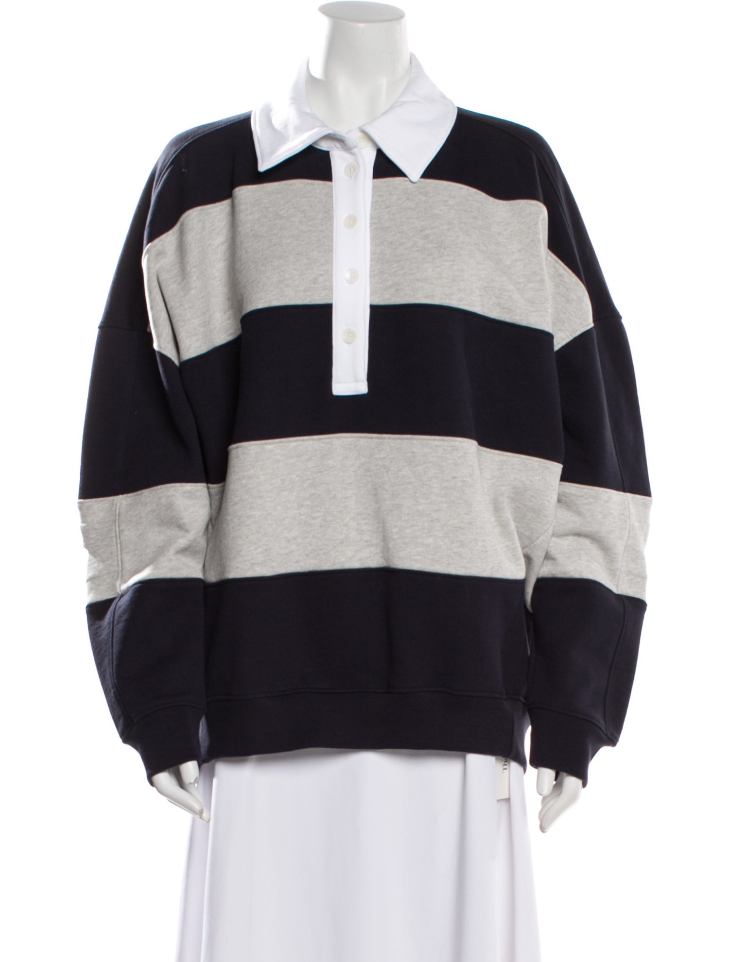 Tibi Striped Long Sleeve Sweatshirt w/ Tags